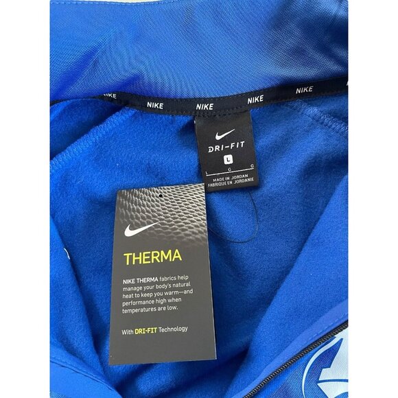 Nike Men's Therma Dri-Fit 1/4 Zip Pullover Training H School Sports Blue New - Picture 4 of 8
